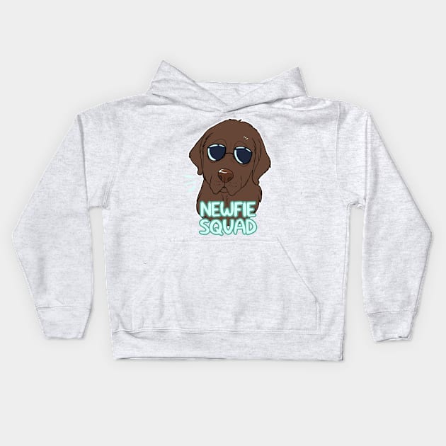 NEWFIE SQUAD (brown) Kids Hoodie by mexicanine